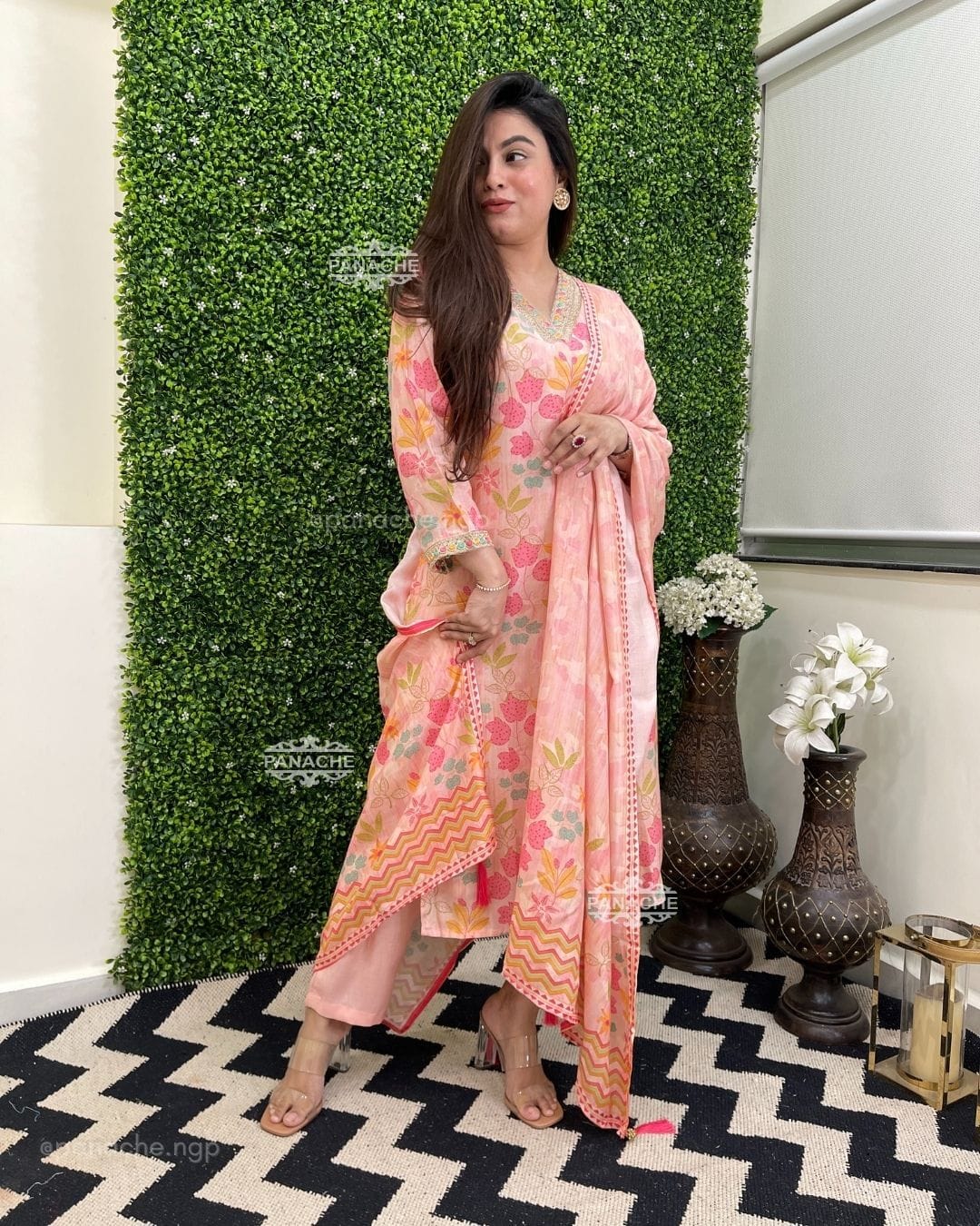 Kf Vi Gajal Natural Crepe Printed Kurti With Bottom Dupatta Wholesale Price In Surat